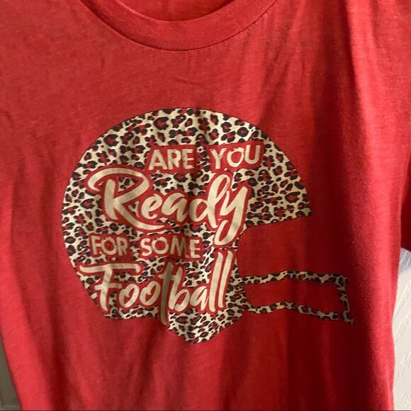 Texas True Threads Leopard Football Helmet Tee Women's Size Small Short Sleeves - Picture 2 of 5